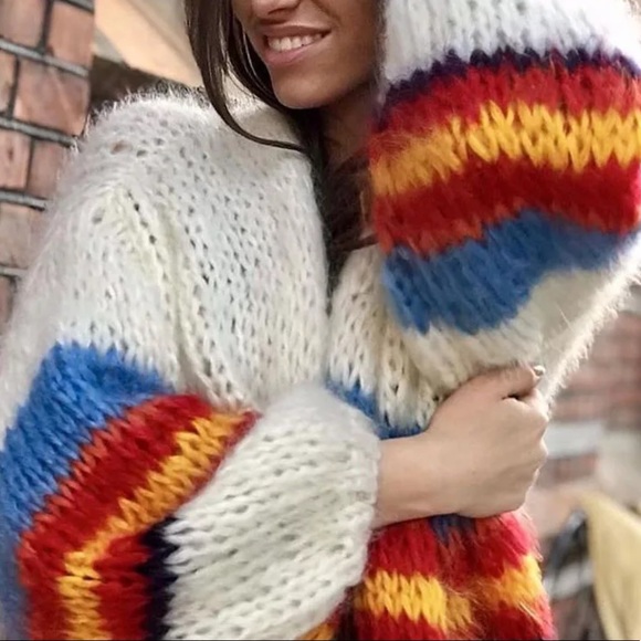 The Love of Rainbows 3/4 Sleeve Cardigan Sweater - Picture 6 of 8